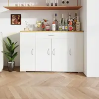 Sonstiges Commode blanche avec système anti-basculement, meuble de rangement avec plusieurs compartiments, profondeur de 30 cm