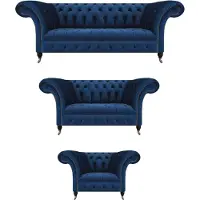 AEA Wohnzimmer Designer Set 3tlg Chesterfield Polstersitz Polstermöbel