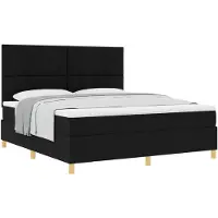 vidaXL Lit boxspring avec tête de lit noir 180 x 200 cm Tissu