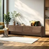 Macabane ROMY - Meuble TV 4 portes en bois de mindi