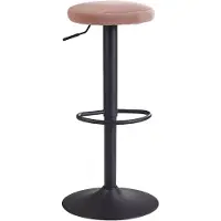 Wohnling Tabouret en velours rose sans dossier 58 - 79 cm |