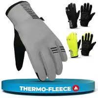 MIVELO Gants d'hiver - coupe-vent - imperméable - écran tactile - isolation 3M - antidérapant - gris
