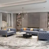 AEA Sofa Couch Polster Garnitur 3+1+1 Chesterfield Samt Designer Couchen Sofas