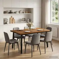 Syfax Table carrée de 120 x 90 x 75 cm, en bois massif d'acacia