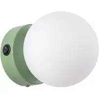 Sollux Applique YOLI 1 sauge avec interrupteur 1xG9 8W acier/verre 12x14x12cm Lighting