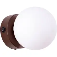 Sollux Applique YOLI 1 marron avec interrupteur 1xG9 8W acier/verre 12x14x12cm Lighting