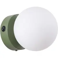 Sollux Applique YOLI 1 vert olive avec interrupteur 1xG9 8W acier/verre 12x14x12cm Lighting