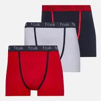 French Connection Lot de trois boxers FCUK hommes - FCUK 8 Marine/Rouge/Blanc
