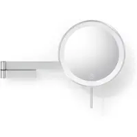 Zack Linea miroir grossissant – rond – 38 x 26,3 cm – Éclairage LED – grossissement 5x, à intensité variable – Inox brossé 40582