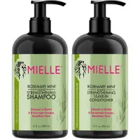 Mielle Organics Shampoing fortifiant à la sauge et à la menthe Mielle + Après-shampoing sans rinçage, format de 355 ml (pour les deux produits)
