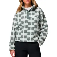Columbia - Polaire imprimée à col montant demi-pressionné - Helvetia II Printed Cropped Half Snap Sedona Sage Geostack pour Femme en Nylon - Taille S