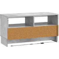 vidaXL Meuble TV LED gris béton, fabriqué en panneaux de particules