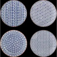 Bloomingville Assiettes Karine bleues, lot de 4