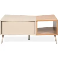 CALICOSY - Table basse 1 porteReproduction sable et chêne L94 cm MYR