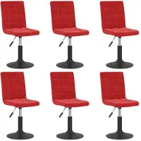 vidaXL Chaises de salle à manger 6 pcs. Pivotantes vin rouge velours