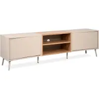 CALICOSY - Meuble TV 2 portesReproduction sable et chêne L175 cm MYR