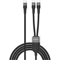 Verbatim Câble Sync&Charge USB-C vers double sortie, 100 W, 150 cm, gris (1.50 m, 100 W)
