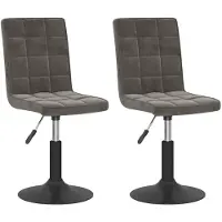 vidaXL Chaise de salle à manger 2 pcs. Pivotant Gris foncé Velours
