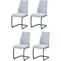 CasaDolce Chaise de salle à manger EMINIA, lot de 4, 43x60x92 cm, gris clair, rembourrée, rembourrage en mousse dense, charge maximale 120 kg