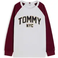 Tommy Hilfiger T-Shirt 'VARSITY' beige / rouge foncé / noir / blanc