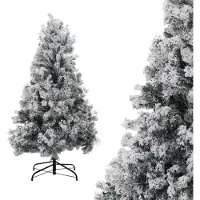 Vigevee Arbre de Noël , 150 cm, avec effet neige, 550 branches, sapin artificiel dense, recouvert d'un revêtement imitant la neige, avec une base en métal