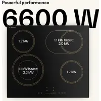 Klarstein Victoria Plaque Vitrocéramique 60 cm - 4 Zones, 6600 W, Design Rétro, Curseur Tactile, Minuterie, Sécurité Enfants, Indicateur Chaleur Résiduelle, Table de Cuisson Vitrocéramique
