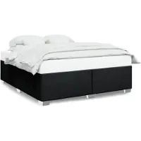 vidaXL Cadre de lit sans matelas noir 200x200 cm Tissu