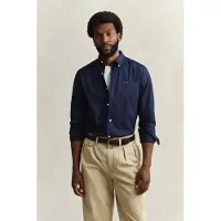 Gant pour homme. 3000300 Pinpoint Oxford Shirt Regular Fit navy (M), Casuel, Coton, Manche longue, Marine