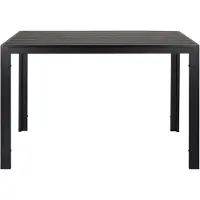 StarTech.com Table d'extérieur en aluminium pour jardin - Table résistante aux intempéries - Forme carrée 110x70x73 cm - Pour 6 personnes - Style moderne - Couleur noire