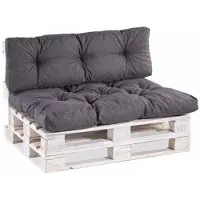 Benza Coussins de jardin premium Benzoa avec rembourrage granulaire et dossier PPI – Anthracite, 120x50 cm, résistants aux intempéries et aux UV