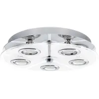 No name 30933 Cabo LED plafonnier 5x3W acier inoxydable chromé blanc clair
