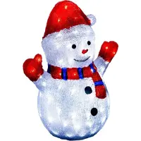FÉÉRIC LIGHTS AND CHRISTMAS Bonhomme de neige décoratif de Noël à LED, 48 cm