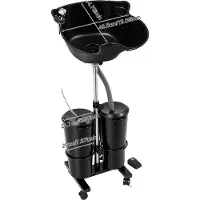 OEM Bain de shampooing, réglable en hauteur, système à double réservoir, couleur noire