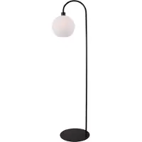 Masterlight Lampe de pied Lazise noir avec verre blanc
