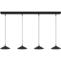Masterlight Lampe suspendue à 4 lumières Ceppo noir Ø 22cm