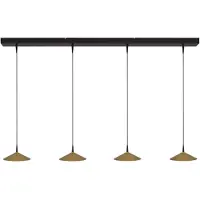 Masterlight Lampe suspendue à 4 lumières Ceppo noir avec or Ø 18cm