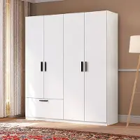 Dmora Lidase - Grande Armoire, 180x210h cm Blanc, 2 Étagères