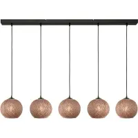 Masterlight Lampe suspendue à 5 lumières Corda rotin Ø 20cm