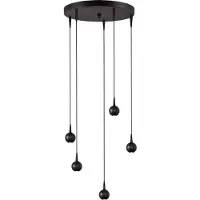 Masterlight Lampe suspendue à 5 lumières Talana noir Ø 35cm DTW