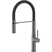 EsseBagno Magneto mitigeur évier à douchette mobile gris gun métal