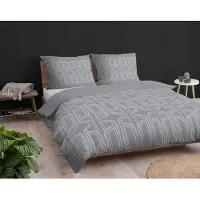 Detexpol Literie, linge de lit en flanelle, épais et chaud 200x220cm 4941a Gris, motifs géométriques