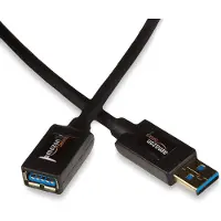 AmazonBasics , câble de 2 mètres, connecteurs USB A-USB A, USB 3.2 Gen 1 (3.1 Gen 1), débit de 4,8 Gbit/s, couleur : noir