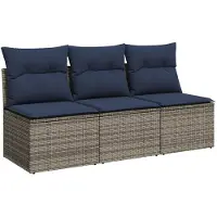 vidaXL | Canapé de jardin | avec coussins Gris 165 x 62 x 69 cm Rotin synthétique
