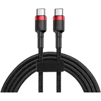 Baseus Câble Usb-C vers Usb-C Pd Cafule Pd 2.0 Qc 3.0 60W 2M (Noir et Rouge)