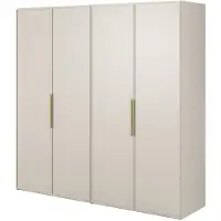 Selsey Frame - Armoire 4 portes avec penderie et étagères, 200 cm, greige