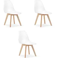 Leobert Chaise - - Kito - Transparent/Pieds Naturels - 46 X 54,5 X 80 Cm - Lot De 3