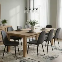 Dmora Ispani - Ensemble de Chaises, Gris Foncé, 8 Chaises