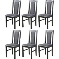 LeafDesign ENSEMBLE DE 6 CHAISES ESSZIMMERSTUHL, modèle Bos 7, couleur noire, collection Kronos 22