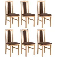 LeafDesign ENSEMBLE DE 6 CHAISES ESSZIMMERSTUHL, modèle Bos 7, finition sonoma/soro, hauteur d'assise 28 cm