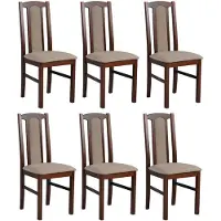 LeafDesign ENSEMBLE DE 6 CHAISES ESSZIMMERSTUHL, modèle Bos, finition noyer, modèle Inari, dimensions 23
